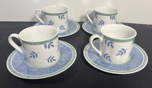 Villeroy & Boch Switch 3 Flat Cups & Saucers 2 5/8” Height Set of 4 - Picture 1 of 5