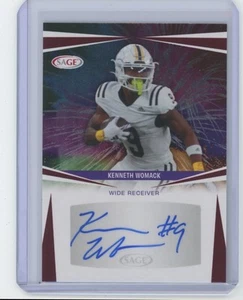 Kenneth Womack Autographs 2025 Sage Football #A-KW2 - Picture 1 of 2