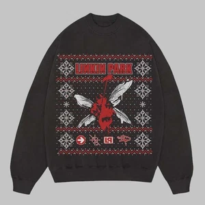 Linkin Pa_k Hybrid Th_ory festliches Weihnachtsmuster Urlaub Sweatshirt, Weihnachten - Bild 1 von 5