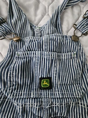 Mono John Deere Niño 3T 3 Reg Azul Rayas Carpintero Babero Pantalones Trabajo en Granja Foto 1 de 4