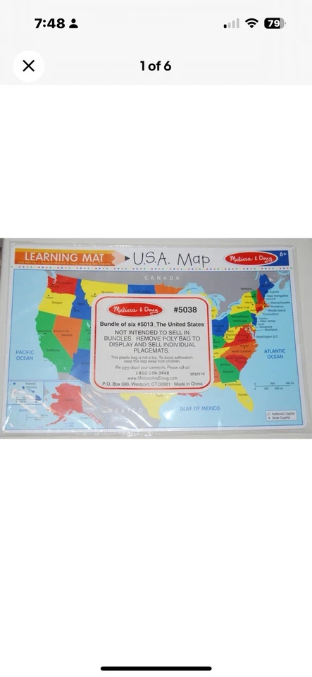 Telling Time Write-a-mat 6pc - Melissa & Doug