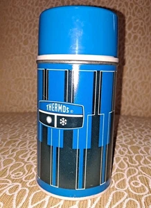 THERMOS King Seeley vintage anni 70 blu e nero 1 pinta caldo o freddo. Vetro, metallo - Foto 1 di 10