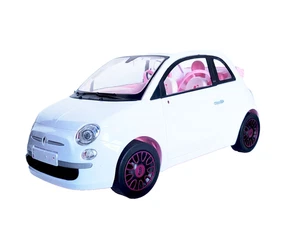 Barbie Fiat 500 weiß Auto Fahrzeug Kunststoff 2012 - Bild 1 von 10