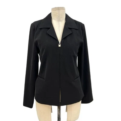 Chaqueta Blazer UNIF Control en Negro Cremallera Frontal Manga Larga Talla Pequeña Foto 1 de 4