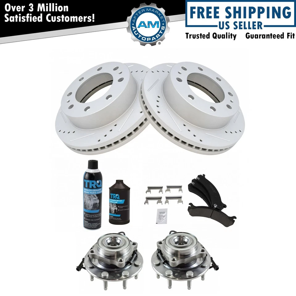 Kit de rotor de rendimiento de pastillas de freno de cerámica para cubo de rueda delantera con productos químicos para GM Foto 1 de 4