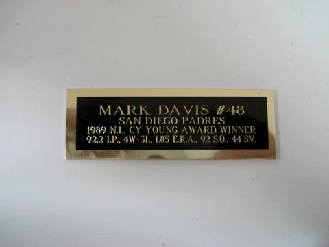Mark Davis Padres 1989 Cy Young Baseball Card Plaque Nameplate 1" X 3" Cover