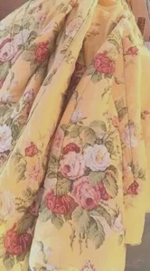 RALPH LAUREN YELLOW FLORAL"KATHLEEN"PINK ROSE DUVET BED SPREAD SZ QUEEN 95" x87" - Picture 1 of 8