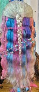 Peakaboo Rainbow Silver Remy Human Hair Wig Long 22 inches middle part - Picture 1 of 6