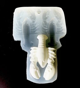 Silicone Lobster Mold 3 cavies easy release - Picture 1 of 6