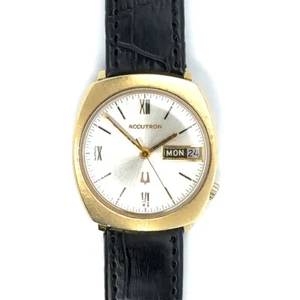 VINTAGE BULOVA ACCUTRON 14K GOLD CASE MEN'S WATCH - Picture 1 of 7