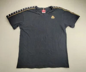 KAPPA Men's XL Black Maglietta Embroidered Logo Short Sleeve Crew Neck T-Shirt - Picture 1 of 8