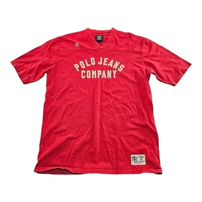 Camisa Jersey Vintage Roja Ralph Lauren Polo Jeans Company M Hip Hop Hecha en EE. UU. Foto 1 de 4