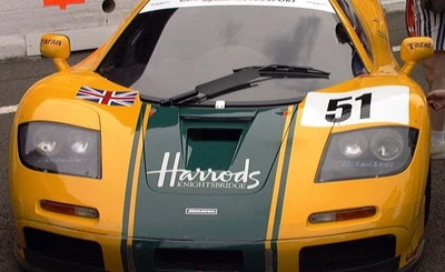 Coche de carreras impulsado por BMW McLaren clásico Le Mans Hot Rod carrusel amarillo 1:18 Foto 1 de 4