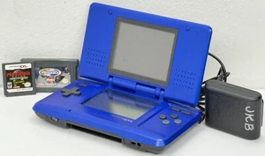 Nintendo DS Handheld Console Cobalt Blue NTR-001 + CHARGER GAMES MANUAL OEM READ - Picture 1 of 18