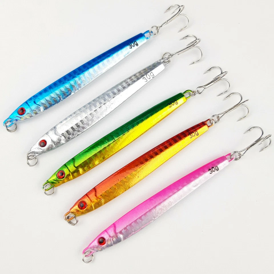 NOBRAND 5er Set PILKER 30g Speed Zocker Jig Meerforellen Blinker Spin Bait Spinn Köder