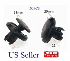100x Car Auto Plastic Push Type Rivet Retainer Fastener Bumper Pin Clips - Imagen 1 de 1