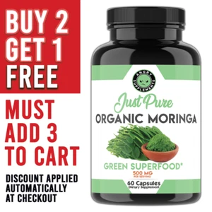 Angry Supplements Organic Moringa Natural Green Superfood 100% Pure Leaf Powder - Picture 1 of 14