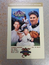 Derek Jeter Joe Torre Yogi Berra MLB Legends Sports Memorabilia Post Card 