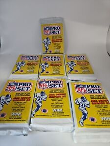 Lot of (7) Packs of 1990 Pro Set Series 2 Football Cards. Sealed!