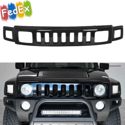 For 2006-10 Hummer H3 H3T Factory Style Front Upper Grille Assembly Gloss Black - Image 1 of 4