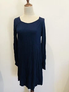 NWT METALICUS DRESS ONE SIZE BLUE COLOUR L/S 48% Merino Wool Made In Australia - Picture 1 of 9