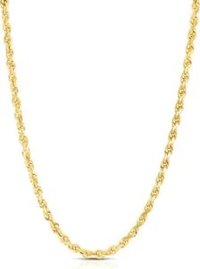 Collar Floreo de oro amarillo de 10k de 6 mm con cadena de cuerda maciza corte de diamante - Imagen 1 de 4
