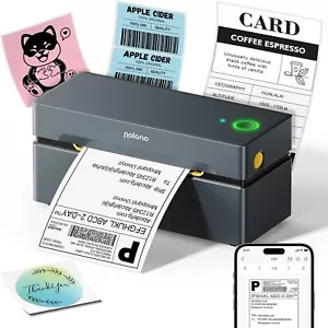POLONO Bluetooth Thermal Shipping Label Printer, Wireless 4x6 Label Printer - Picture 1 of 9