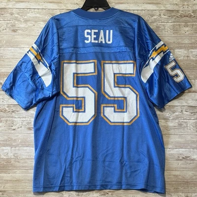Vintage San Diego Chargers Seau Jersey XL NFL Football 40th Patch Adidas Cut Tag - Image 1 of 4