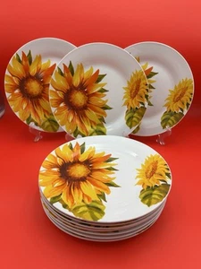 Royal Norfolk Sunflower Dinner Plates Set of 10 Ceramic Greenbrier Inc 10.5" - Picture 1 of 22