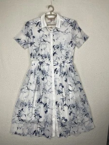 Philosophy Kleider Maxi Blumen weiß blau Puppe Kurzarm Kleid Größe 8 - Bild 1 von 14