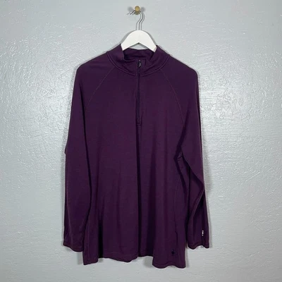Smartwool Women Plus Size 4X Purple Classic Thermal Merino Base Layer 1/4 Zip - Image 1 of 4