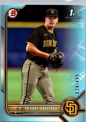 2022 Bowman Draft #BD-82 Robby Snelling Sky Blue /499 - Image 1 of 2