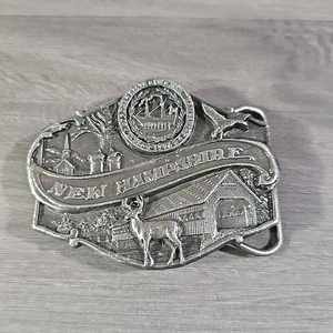 Vintage 1986 Siskiyou New Hampshire Belt Buckle Covered Bridge USA - Picture 1 of 13