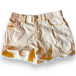 Oshkosh B'Gosh girl's Cut Off Jean Shorts Size 12 Yellow Adjustable Waist - Picture 1 of 11