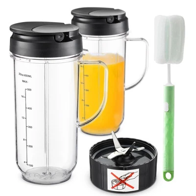 For Magic Bullet Blender Cups, Tall 22oz Cup with Flip-Top To-Go Lid, Blender... - Image 1 of 4