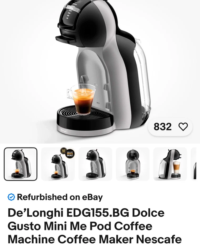 UVP 65£ De’Longhi BG Dolce Gusto Mini Me Pod Kaffeemaschine Kaffeemaschine Nescafe - Bild 1 von 1