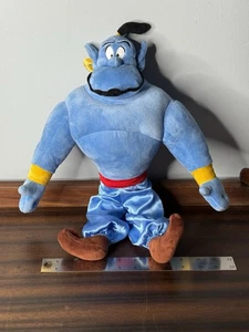 Auténtico Disney Store GENIE Aladdin 18" Muñeca de Peluche Azul Juguete de Peluche Pantalones de Satén - Imagen 1 de 20