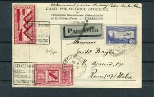Flugpostkarte Frankreich Mi.-Nr. 251+Vignetten Straßburg-Rom 1932 - b8730 - Bild 1 von 2