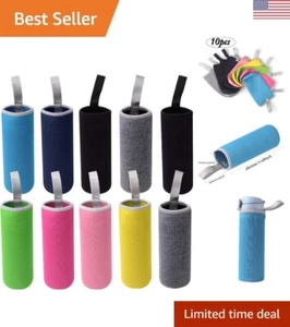 Neoprene Water Bottle Sleeve - Insulated Glass Bottle Cover - 10 Pack - Picture 1 of 11
