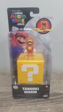 Jakks Super Mario Bros Movie Tanooki Mario Mini Figure w/ Question Block
