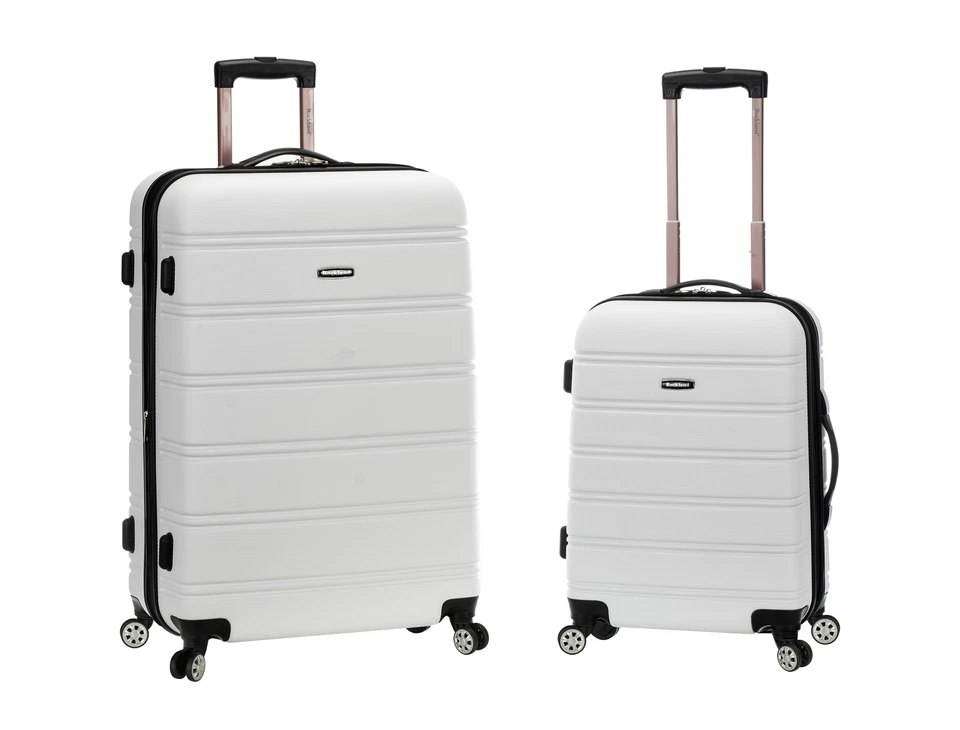 Rockland 20 Inch 28 2pc Expandable ABS Spinner Set White One Size