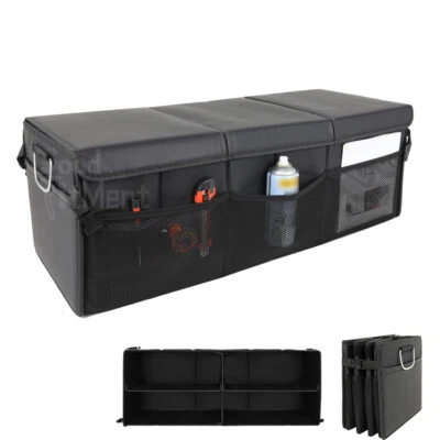 For Audi A3 A4 A5 Q7 SUV Car Leather Rear Trunk Organizer Cargo Box Storage Bag - Image 1 of 4