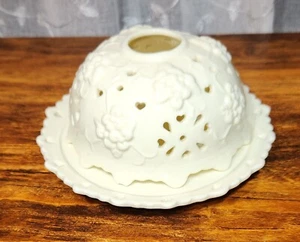 Fairy Tealight Candle Holder Grapes & Vines Cream - Picture 1 of 5