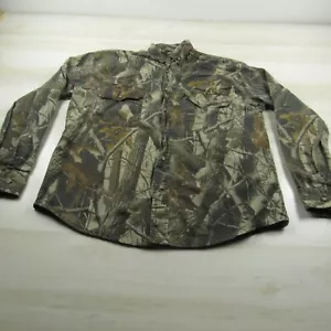Woolrich Shirt Mens Medium Brown Camo Button Up Hunting Realtree Hardwood Vented - Picture 1 of 14
