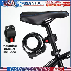 5-Digit Combination Password Bike Lock Cable Bicycle Chain Lock Anti Theft - Picture 1 of 9