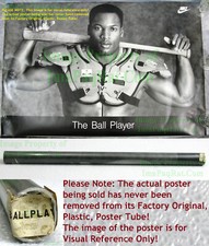 NITF! ☆ Vintage OLD STOCK w/ Label ☆ Nike Poster ☆ Bo Jackson ☆ THE BALL PLAYER