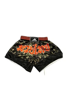 Adidas Thai Boxing Men's Shorts Size L MMA Muay Thai Shorts Black Retro Gym - Picture 1 of 4
