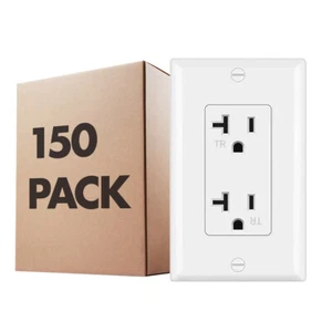 Outlet Socket, Decora Duplex Receptacle,20 Amp 125 Volt Tamper Resistant 150pack - Picture 1 of 7