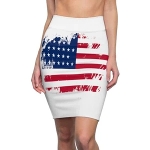 Falda Bandera Americana EE. UU. 4 de Julio Ropa Roja Blanca Azul Falda Lápiz - Imagen 1 de 43