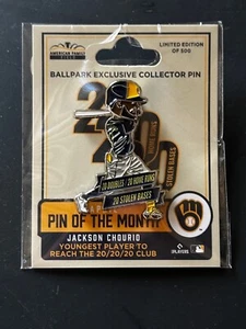 Jackson Chourio 20/20/20 HRs, SB, Double Ballpark Exclusive Pin Only 500 Brewers - Picture 1 of 2